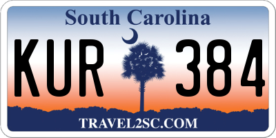 SC license plate KUR384