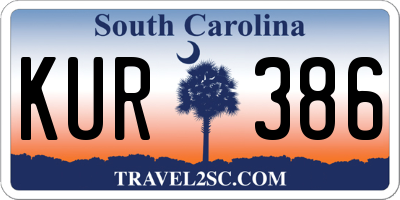SC license plate KUR386