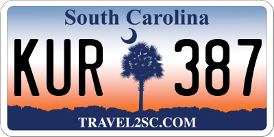 SC license plate KUR387