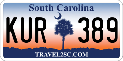 SC license plate KUR389