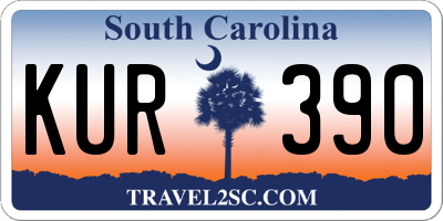SC license plate KUR390
