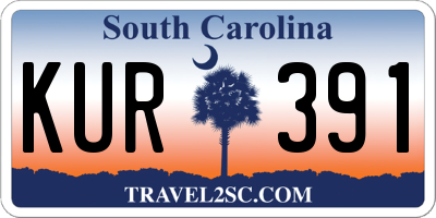 SC license plate KUR391
