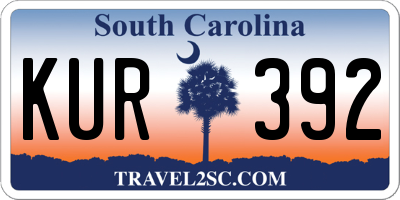 SC license plate KUR392