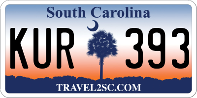 SC license plate KUR393