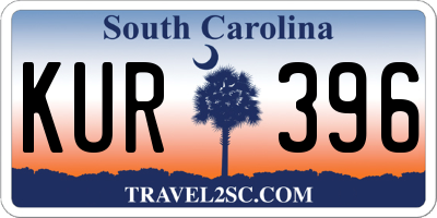 SC license plate KUR396