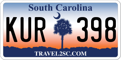 SC license plate KUR398
