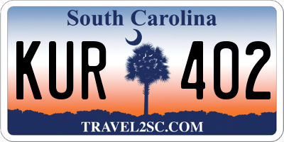SC license plate KUR402