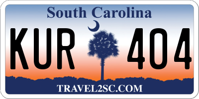 SC license plate KUR404