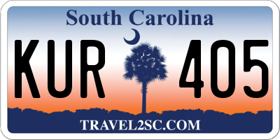SC license plate KUR405