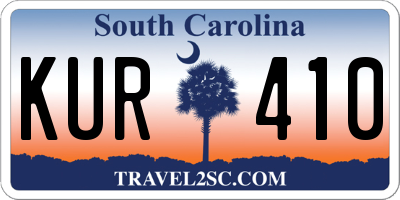 SC license plate KUR410