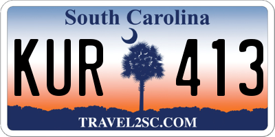 SC license plate KUR413