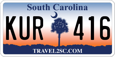 SC license plate KUR416