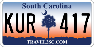 SC license plate KUR417