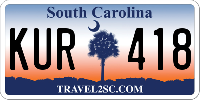 SC license plate KUR418