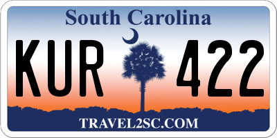 SC license plate KUR422