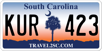 SC license plate KUR423