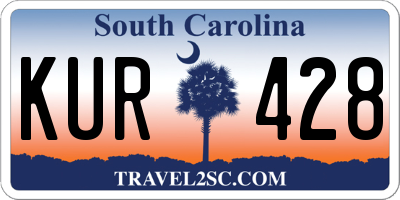 SC license plate KUR428
