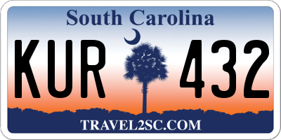 SC license plate KUR432