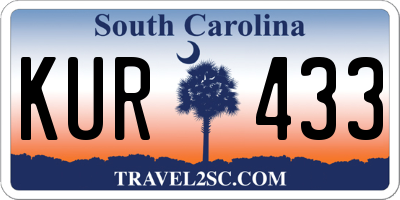 SC license plate KUR433