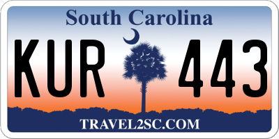 SC license plate KUR443