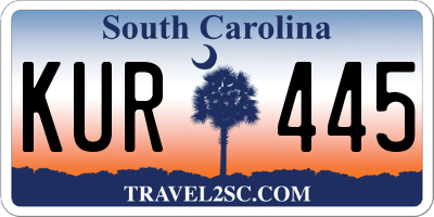 SC license plate KUR445