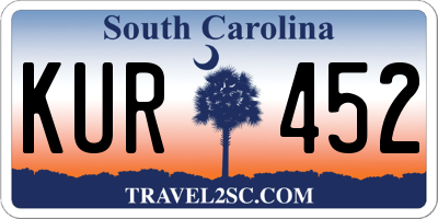 SC license plate KUR452