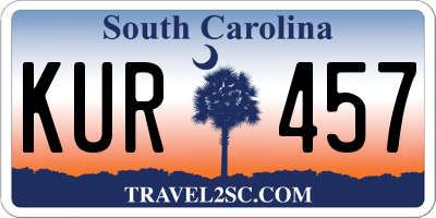 SC license plate KUR457