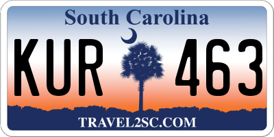 SC license plate KUR463