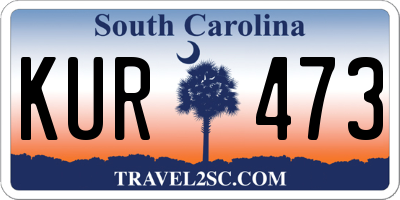 SC license plate KUR473
