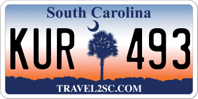 SC license plate KUR493