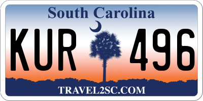 SC license plate KUR496
