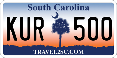 SC license plate KUR500