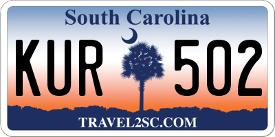 SC license plate KUR502