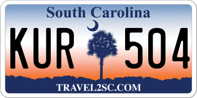 SC license plate KUR504