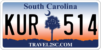 SC license plate KUR514