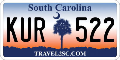 SC license plate KUR522
