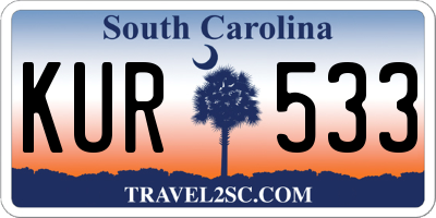 SC license plate KUR533