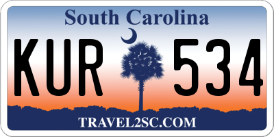SC license plate KUR534