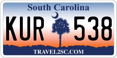 SC license plate KUR538