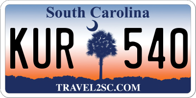SC license plate KUR540