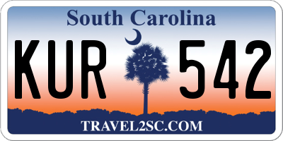 SC license plate KUR542