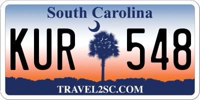 SC license plate KUR548