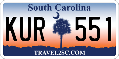 SC license plate KUR551