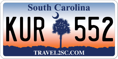 SC license plate KUR552