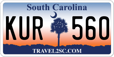 SC license plate KUR560