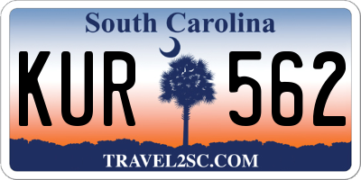 SC license plate KUR562