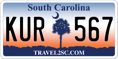 SC license plate KUR567