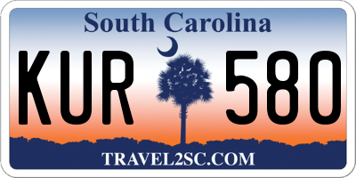 SC license plate KUR580