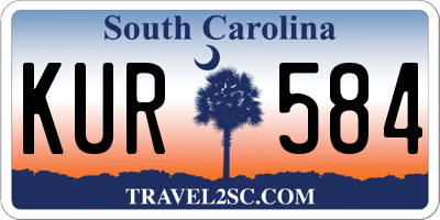 SC license plate KUR584