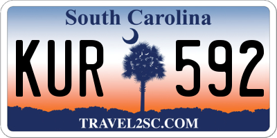 SC license plate KUR592
